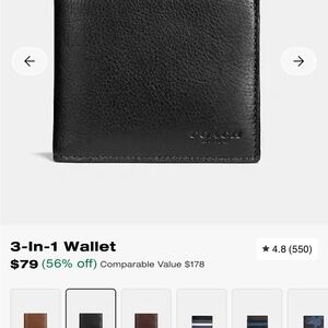 Coach Black Leather Key & Card Holder